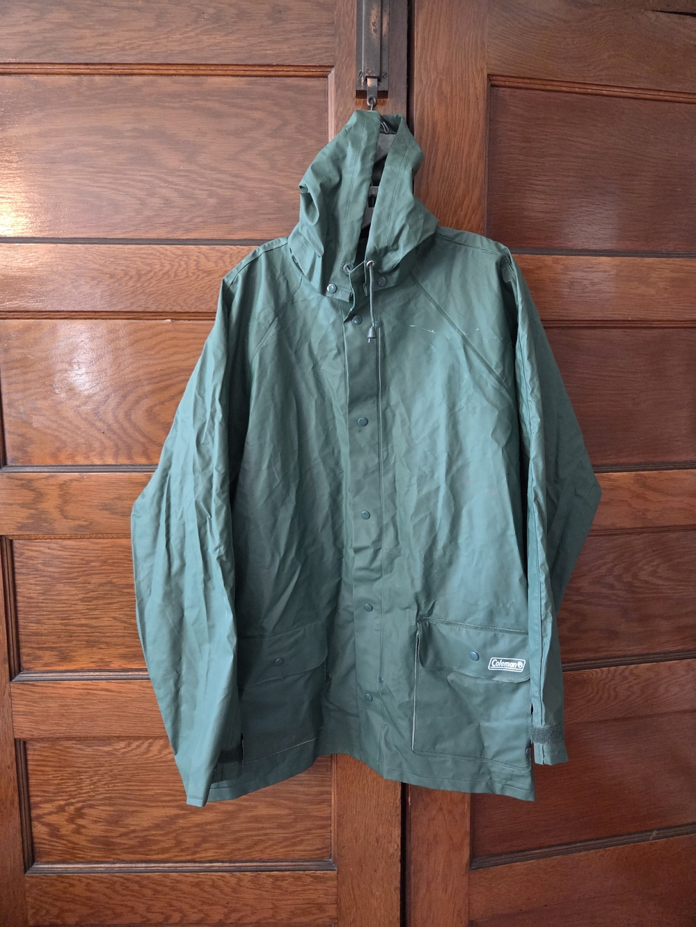 Vintage 2xl Coleman Heavy duty Men's Dark Green Hooded Rain Jacket
